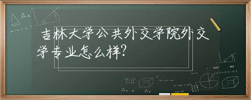 吉林大学公共外交学院外交学专业怎么样？