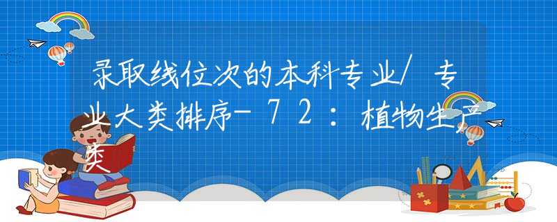 录取线位次的本科专业/专业大类排序-72：植物生产类