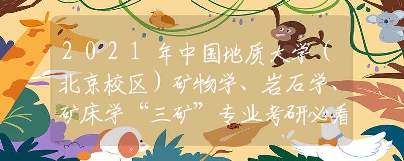 2021年中国地质大学（北京校区）矿物学、岩石学、矿床学“三矿”专业考研必看成功上岸前辈复习经验分享