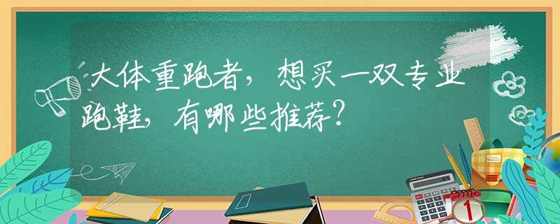 大体重跑者，想买一双专业跑鞋，有哪些推荐？