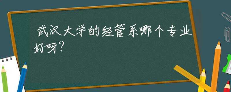 武汉大学的经管系哪个专业好呀?