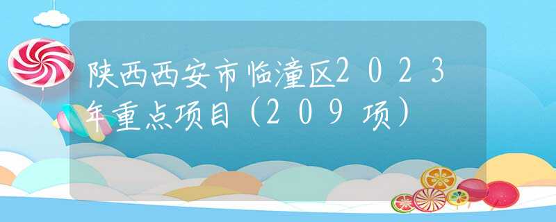 陕西西安市临潼区2023年重点项目（209项）