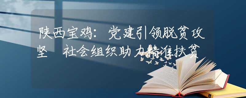 陕西宝鸡：党建引领脱贫攻坚 社会组织助力精准扶贫