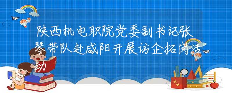 陕西机电职院党委副书记张琴带队赴咸阳开展访企拓岗活动