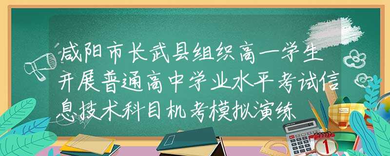 咸阳市长武县组织高一学生开展普通高中学业水平考试信息技术科目机考模拟演练