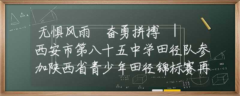 无惧风雨 奋勇拼搏 | 西安市第八十五中学田径队参加陕西省青少年田径锦标赛再创佳绩