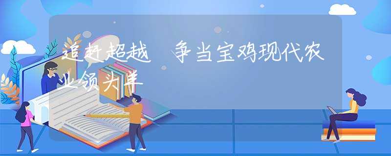 追赶超越 争当宝鸡现代农业领头羊