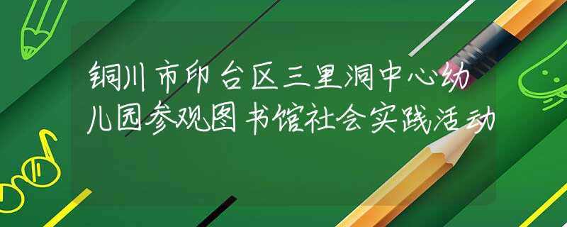 铜川市印台区三里洞中心幼儿园参观图书馆社会实践活动