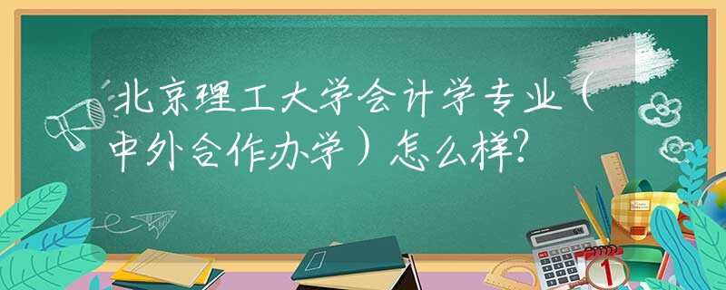 北京理工大学会计学专业（中外合作办学）怎么样？